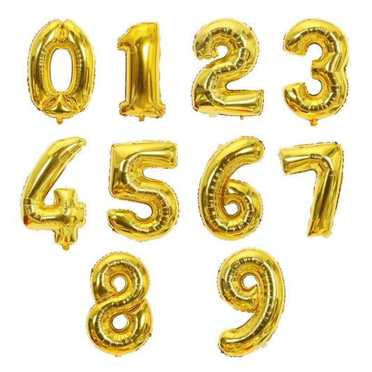 Golden foil number balloon 16 inches