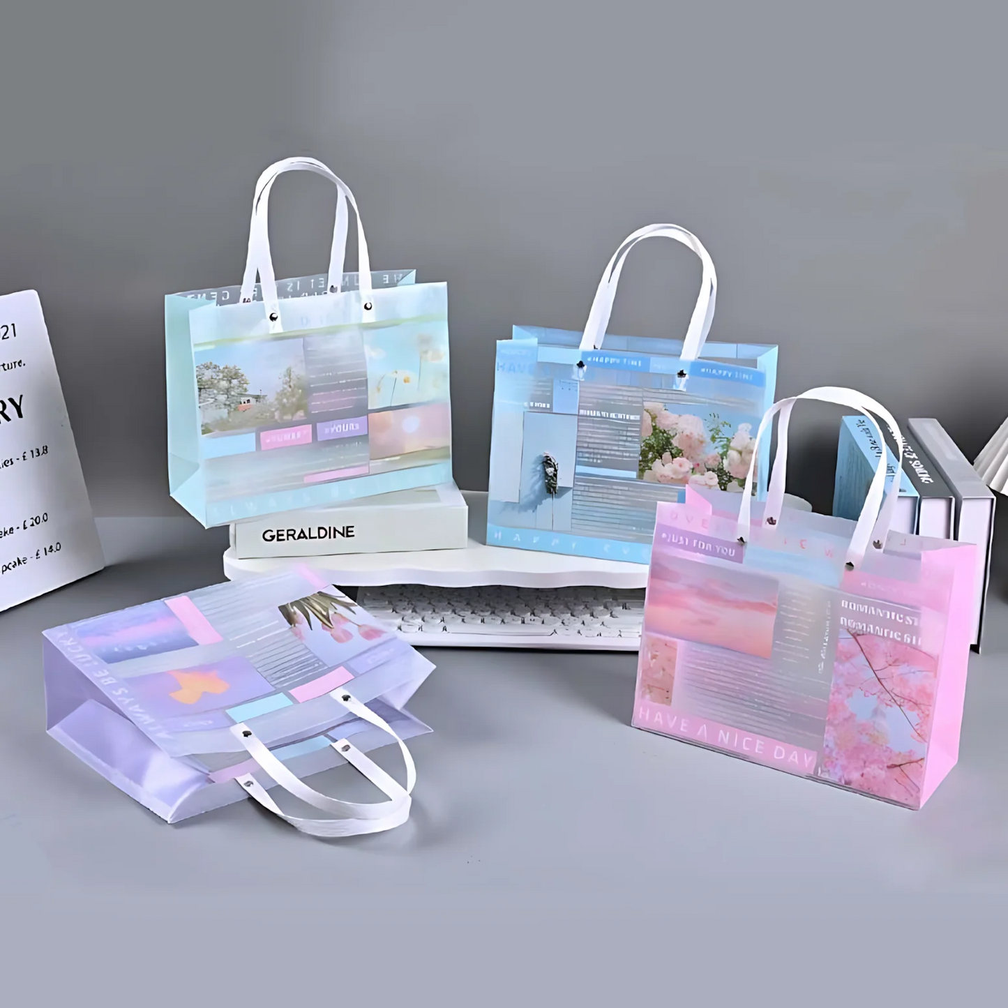 PVC aesthetic gift bag 32x 25x 11cm