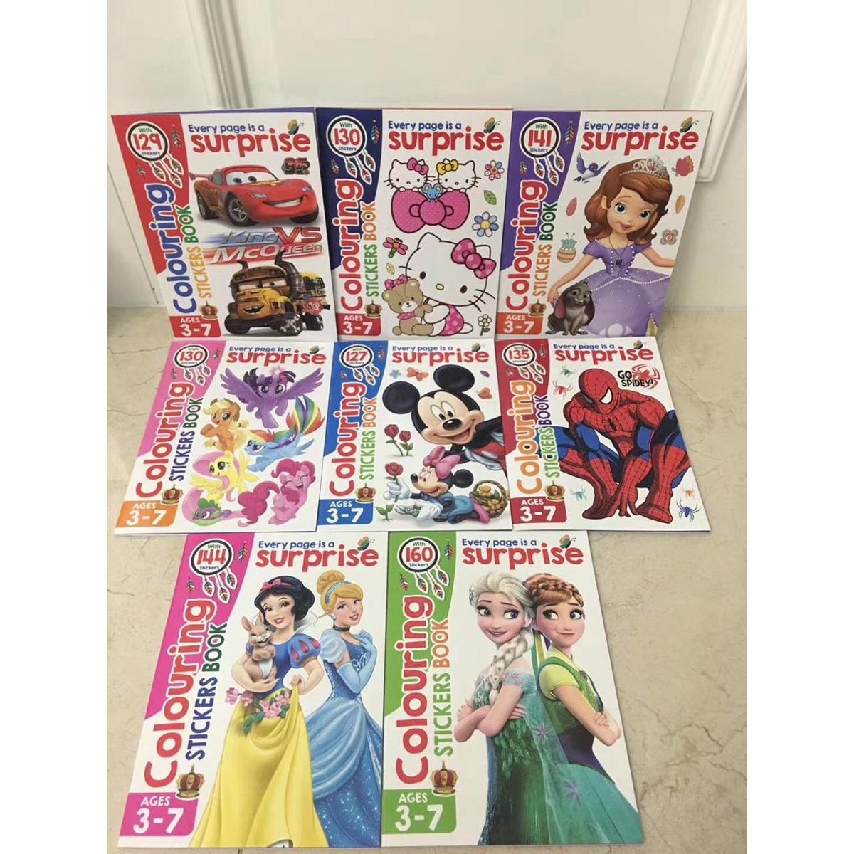 Fine quality pages for coloring book with stickers
