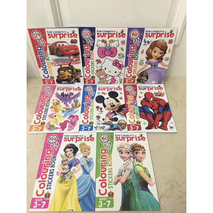 Fine quality pages for coloring book with stickers