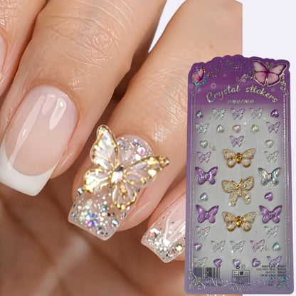 Butterfly gemstone crystal stickers DIY nails, face & body