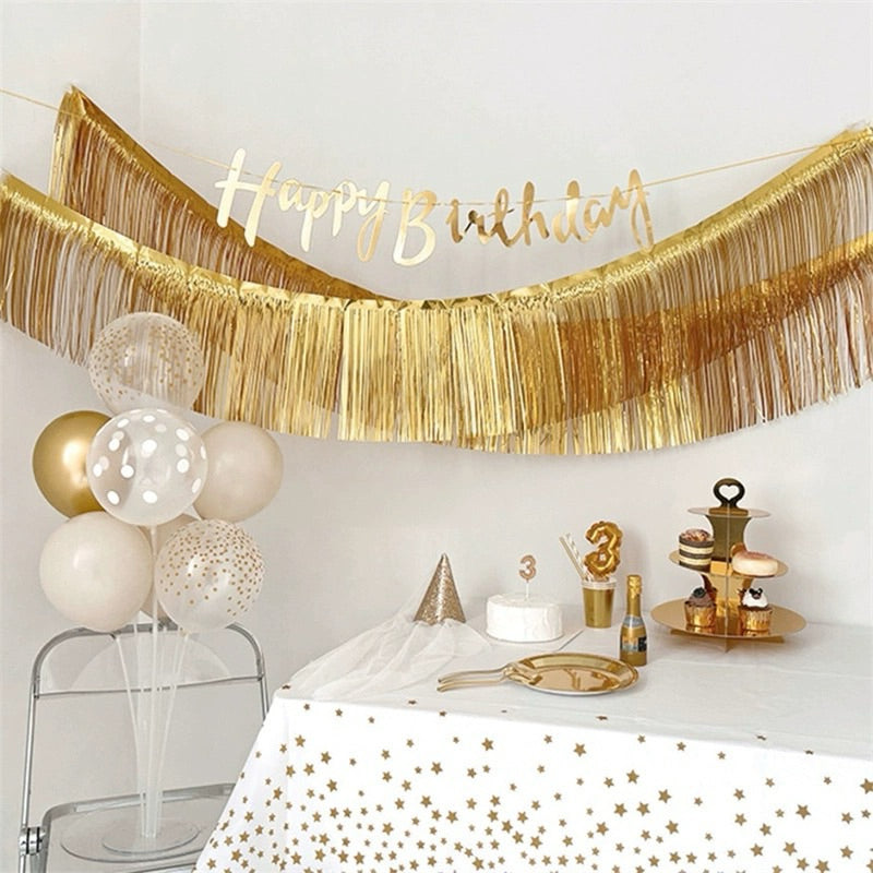 Foil curtain fringes for party and decorations at events