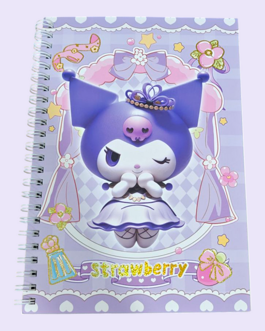 Kuromi purple A5 spiral notebook