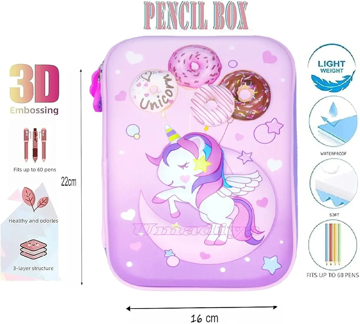 Unicorn pencil case large