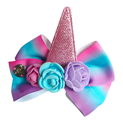 Unicorn hairbows pack of 4
