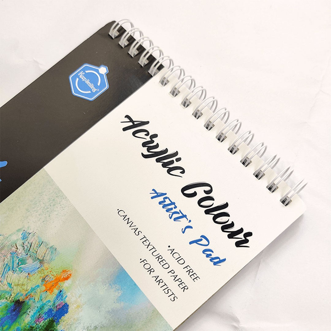 Keep Smiling Acrylic Canvas Pad 12 Sheets 300Gsm