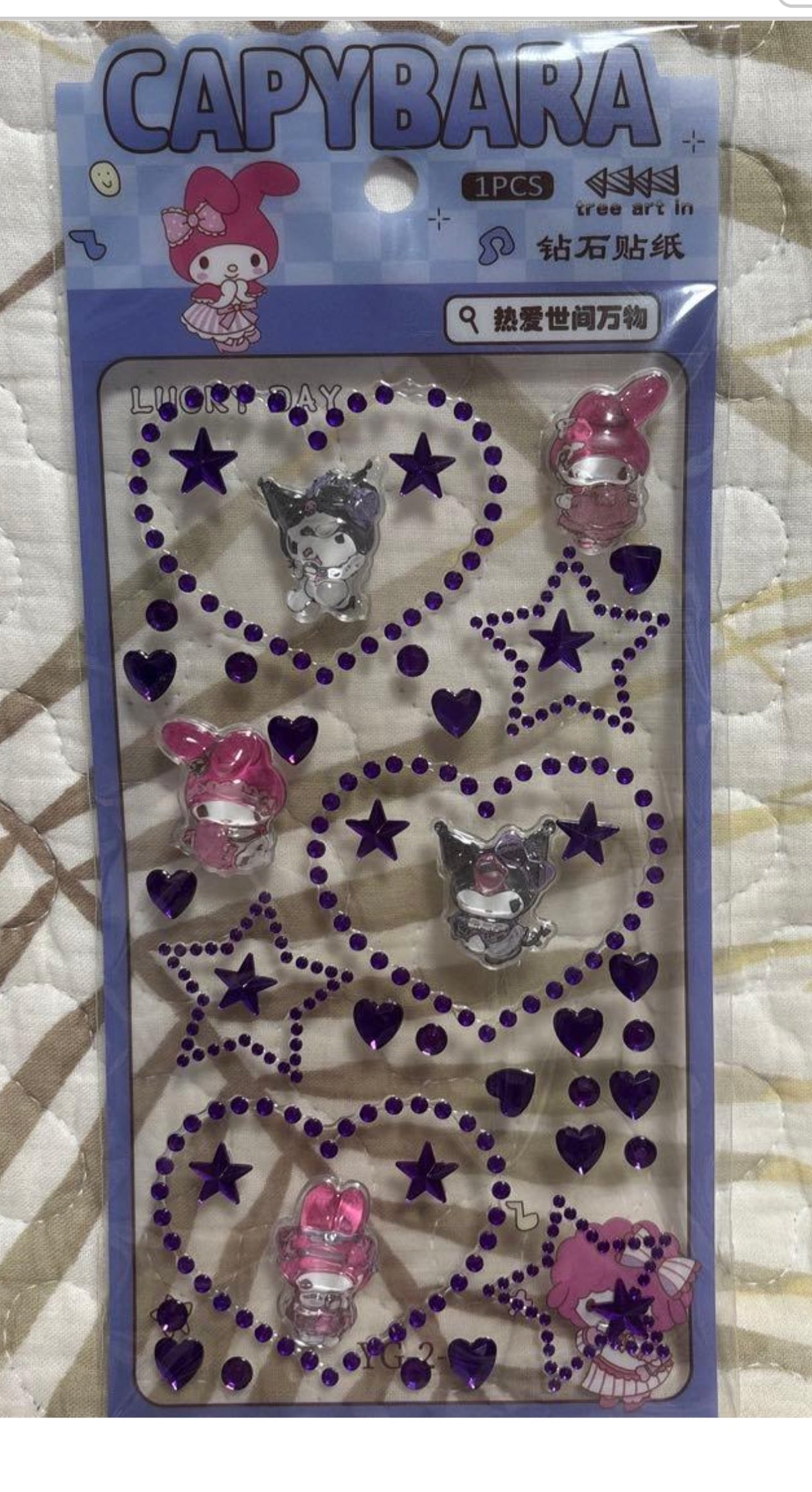 Beads sticker for fashion and art (YG) kuromi, my melody, stitch