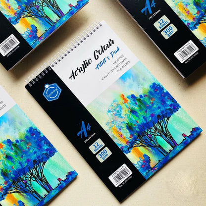 Keep Smiling Acrylic Canvas Pad 12 Sheets 300Gsm