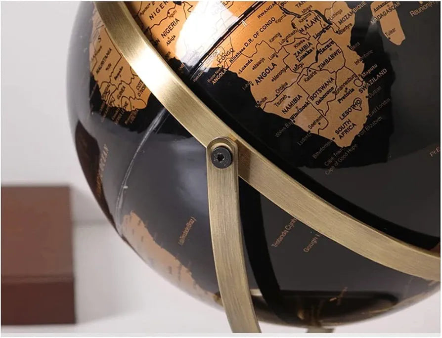 World Globe 20Cm (8") Black & Cooper Fine Metal Base