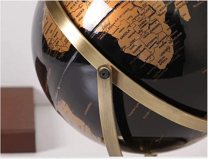 World Globe 20Cm (8") Black & Cooper Fine Metal Base