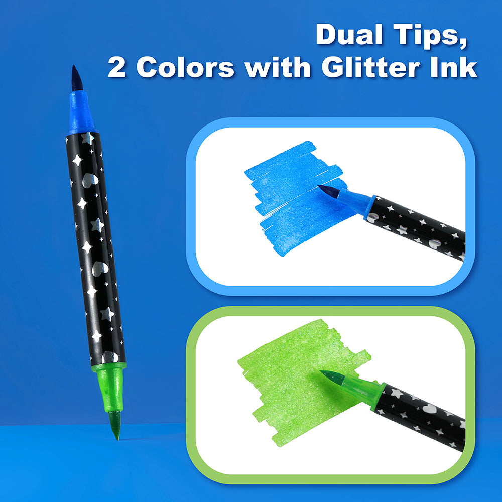 Injoy 12 Dual Tip Glitter Markers (686-12)
