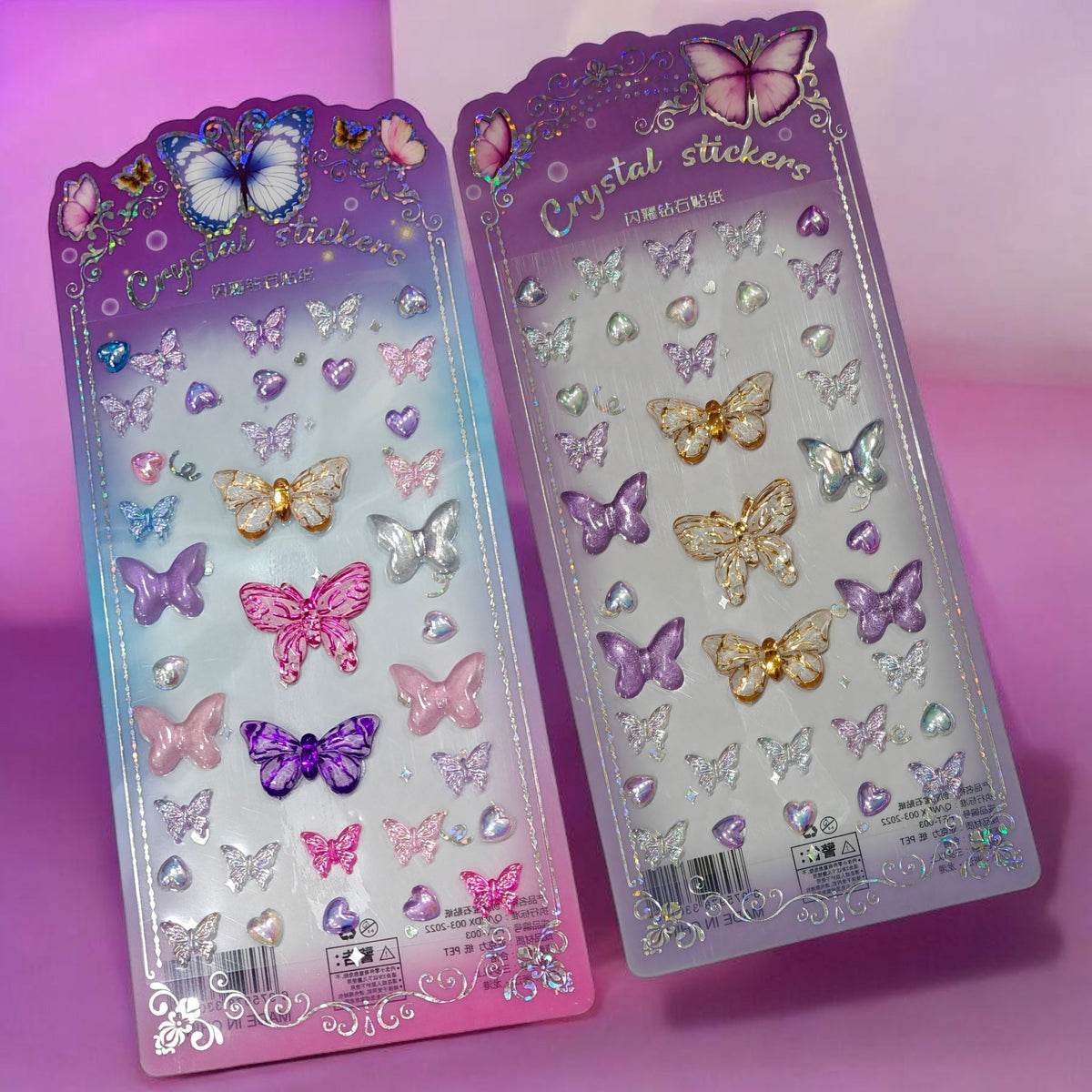 Butterfly gemstone crystal stickers DIY nails, face & body
