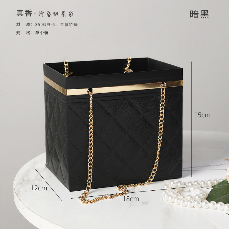 Multipurpose Gift bags / flower gift box with golden chain (removable flower stand from inside)