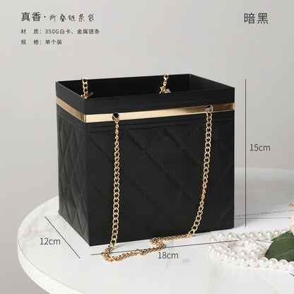 Multipurpose Gift bags / flower gift box with golden chain (removable flower stand from inside)