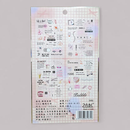 4 sticker sheets in pink theme