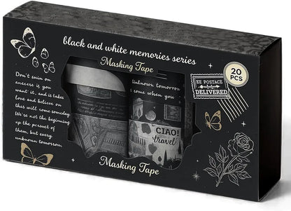 Black and white memories series washi tape 20 pieces (JD2622E)