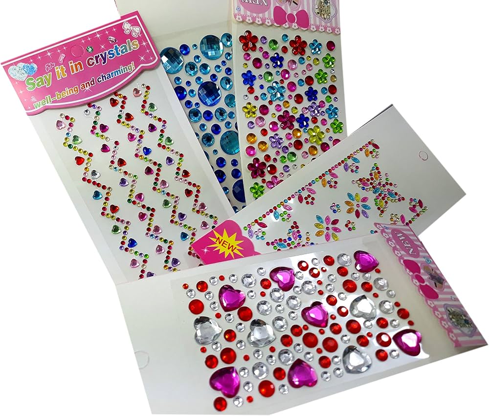 Multicoloured rhinestones