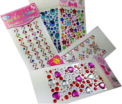 Multicoloured rhinestones