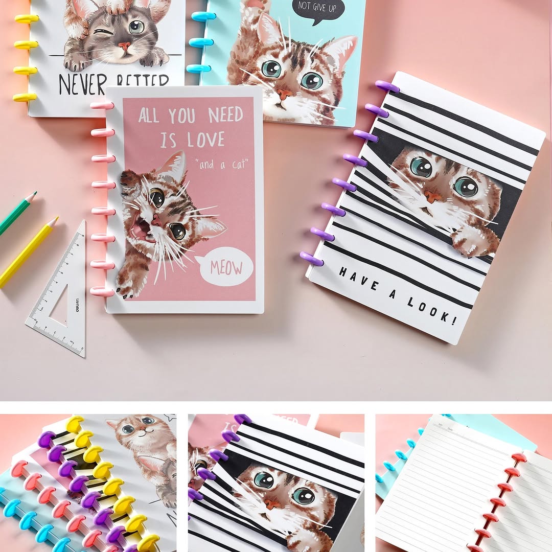 A5 large spiral cat notebook (# 1000)