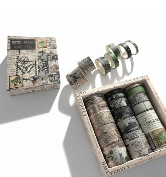 Retro series 18 rolls of washi tape JD3064