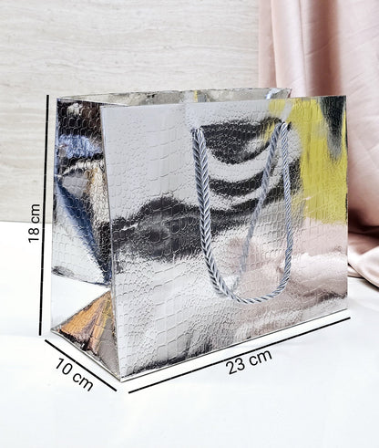 Shiny silver goodie bag