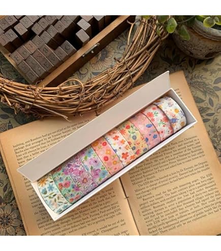 Floral Washi Tape 10Pcs size 15mm (HZ3015)