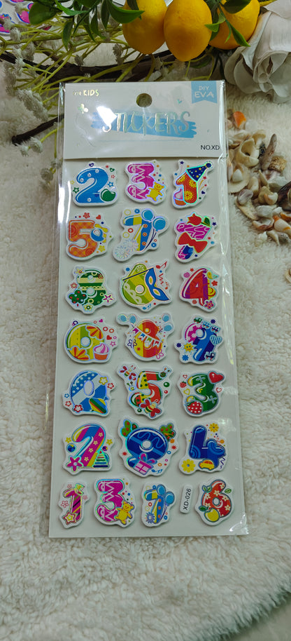123 stickers (XD- 026, 027, 028, 030)