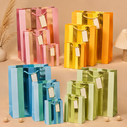 Luxe foil Stripe Gift Bags  (FSBS) (FSBM)