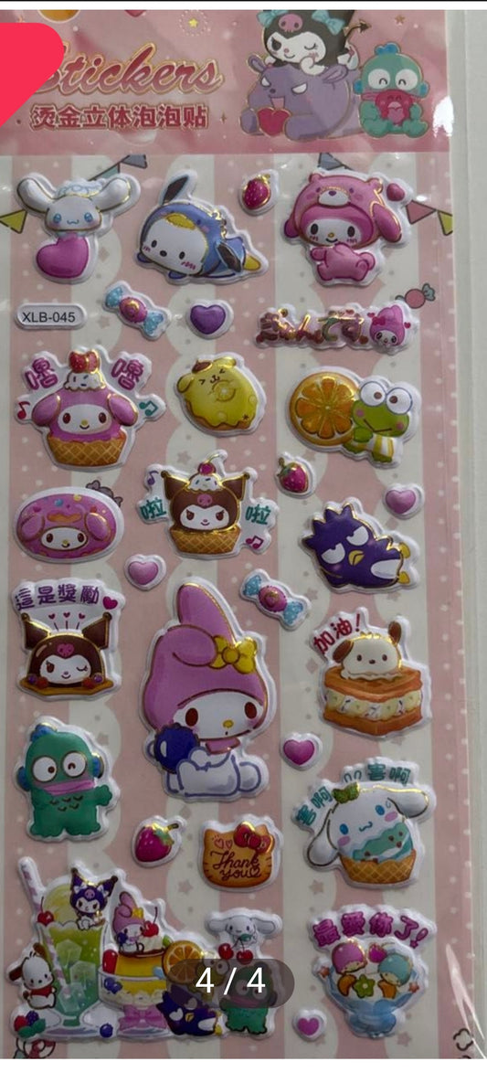 Sanrio Pukupuku Sticker My Melody, Kuromi, Cinnamon, Pompompurin, Pochacco, Hangyodon, and Keroppi (XLB 045)