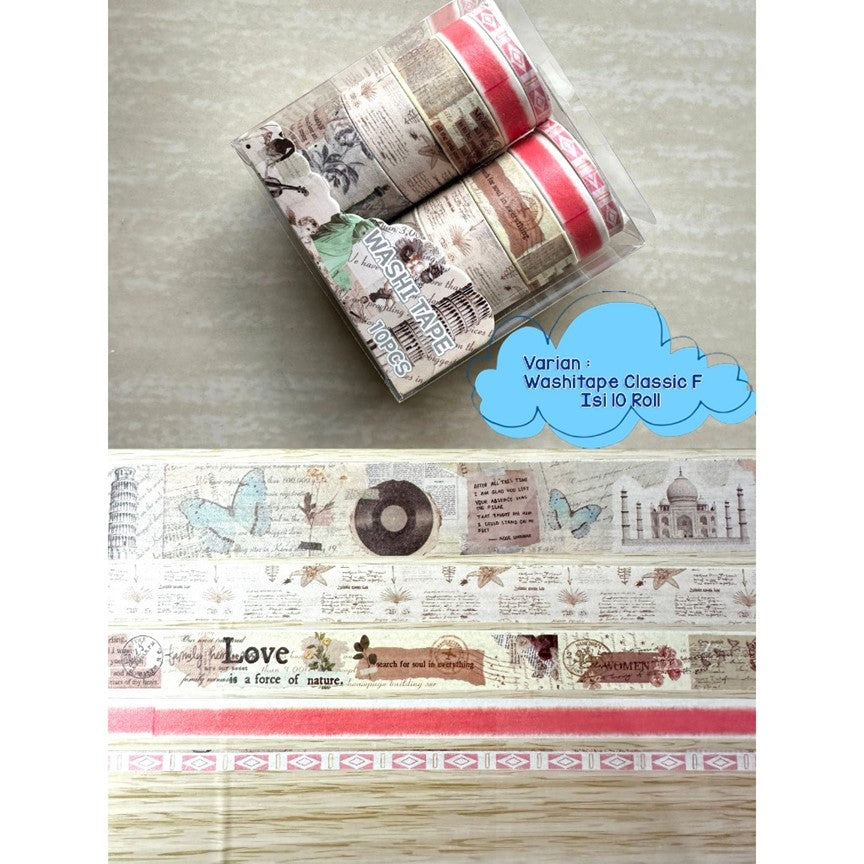 Limmy vintage washi tape 10 pcs (XM JD2645F)