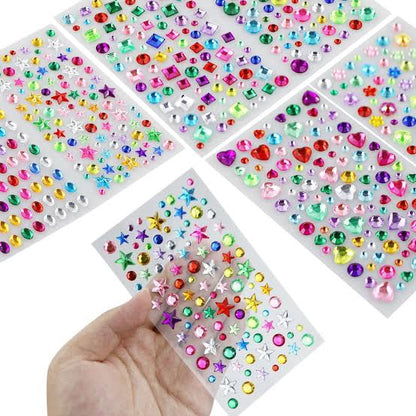Multicoloured rhinestones