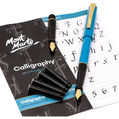 Mont marte calligraphy pen 2 nibs set with 8 pcs