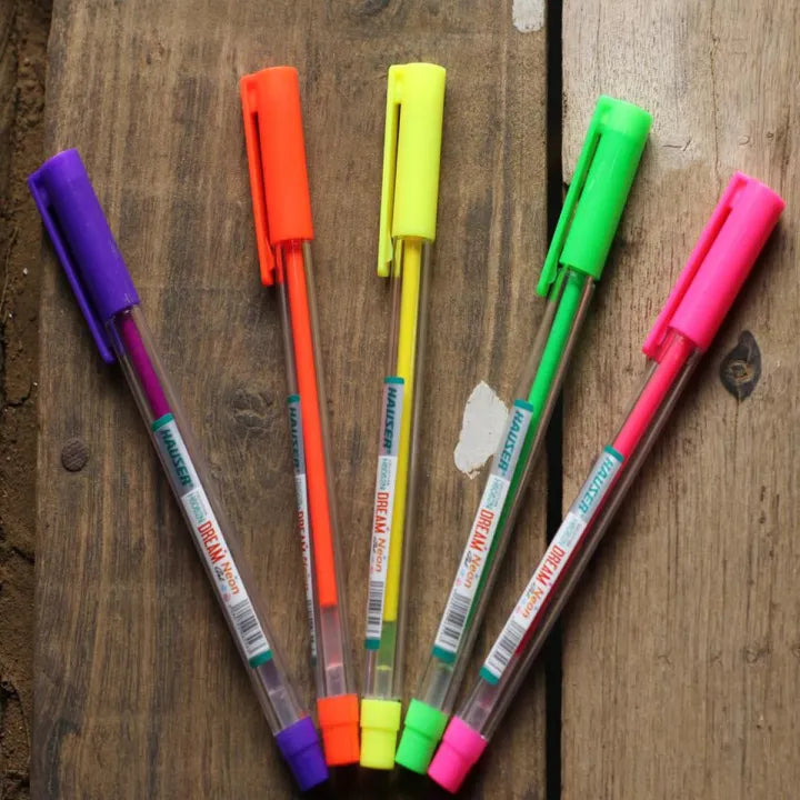 Hauser neon gel pens (pack of 5)