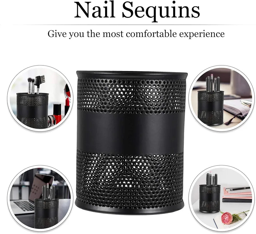 METAL MESH PEN JAR BLACK #803
