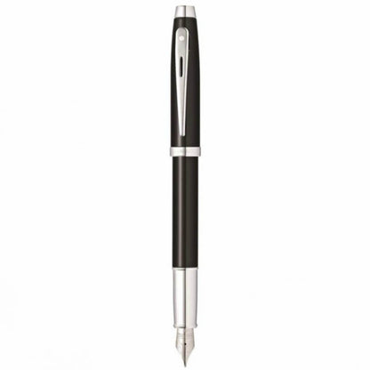 Sheaffer Sh100 Black Lacquer/Chrome Plate Fountain Pen 9338
