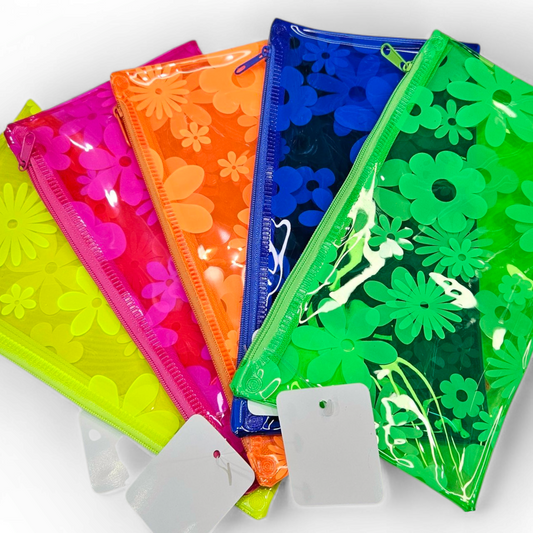 Transparent Zipper Pouch A6 Floral Multi Color