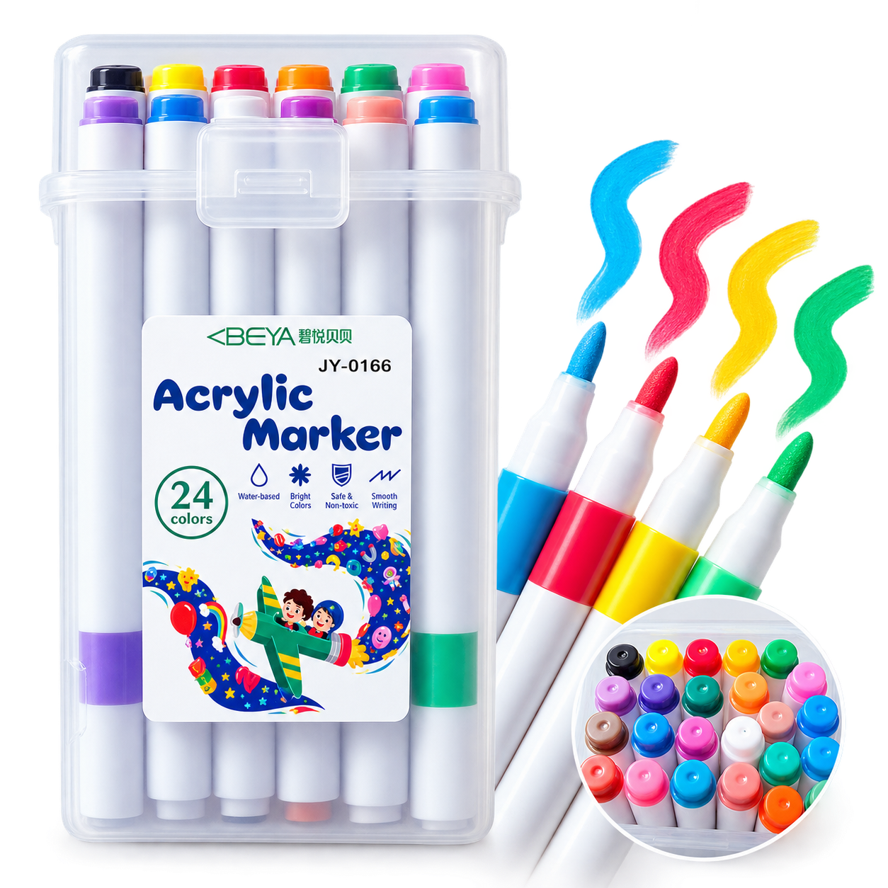 24 acrylic marker set