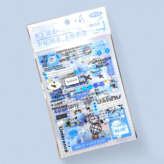 Four sticker sheets in blue theme