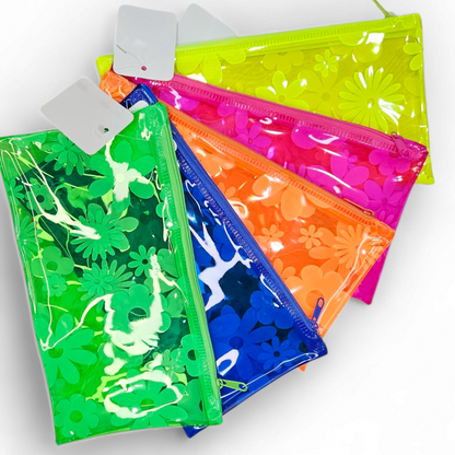 Transparent Zipper Pouch A6 Floral Multi Color
