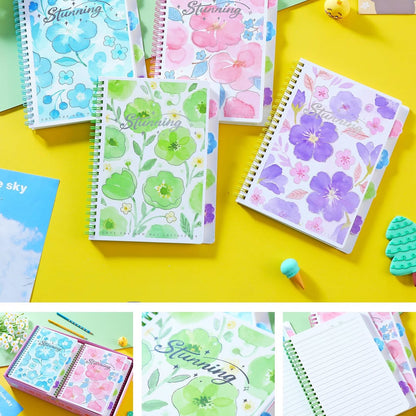 Flower crossing at dusk A5 spiral notebook with separtors