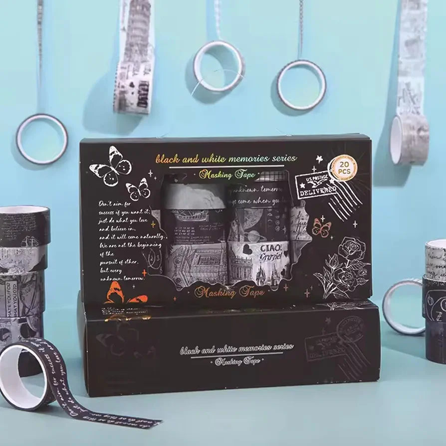 Black and white memories series washi tape 20 pieces (JD2622E)