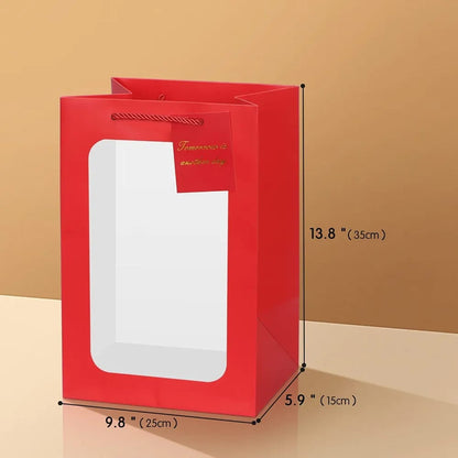Transparent windowed gift bags