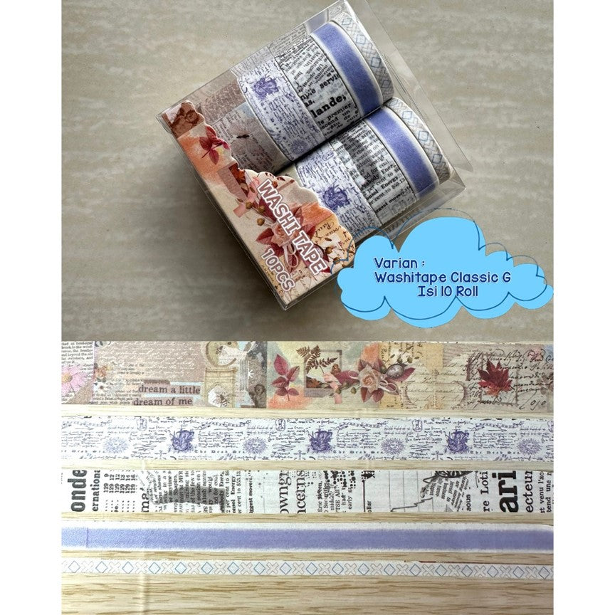 Limmy vintage washi tape 10 pcs (XM JD2645F)