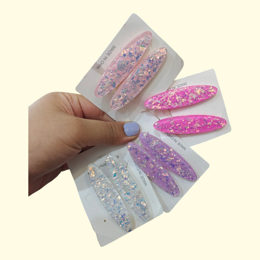Epoxy shimmery hairpins 1 pair