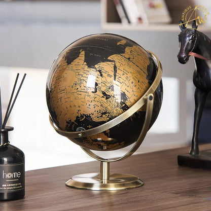 World Globe 20Cm (8") Black & Cooper Fine Metal Base