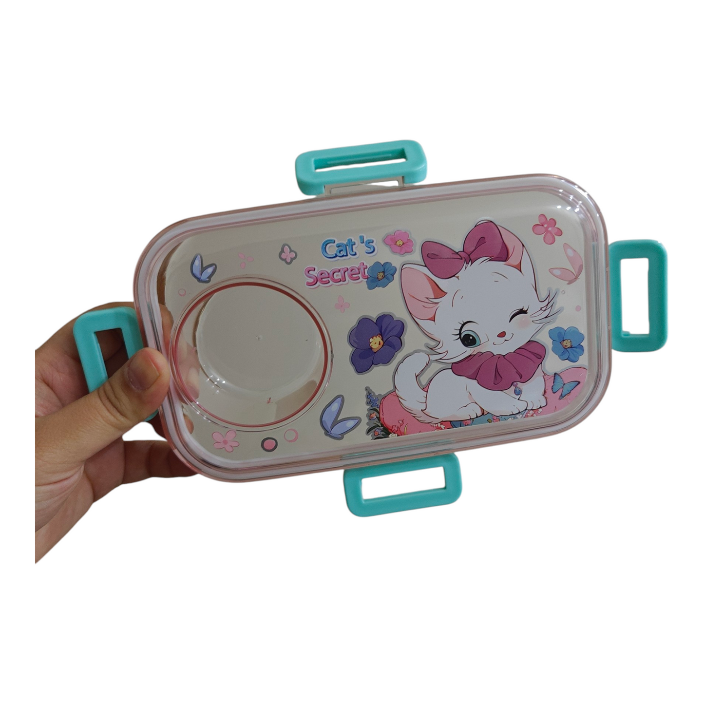 Premium plastic bento lunchbox with spoon and container #2646