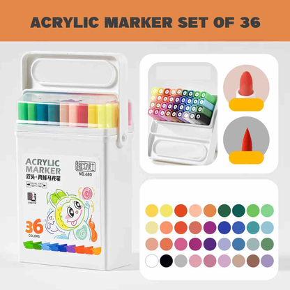 Acrylic markers with dual tip (#680)
