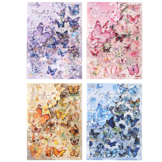 Butterfly flower music journalling sticker sheets of 4 pcs (HCYZ)