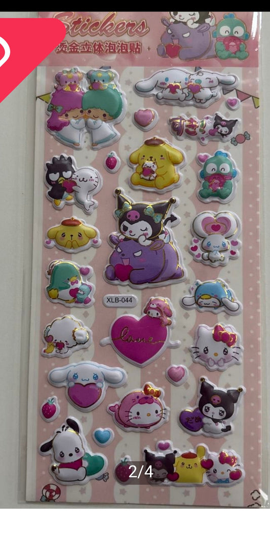 Sanrio Characters Pukupuku StickerS My Melody, Kuromi, Cinnamon, Pompompurin, Pochacco, Hangyodon, and Keroppi (XLB 044) (XLB 042)