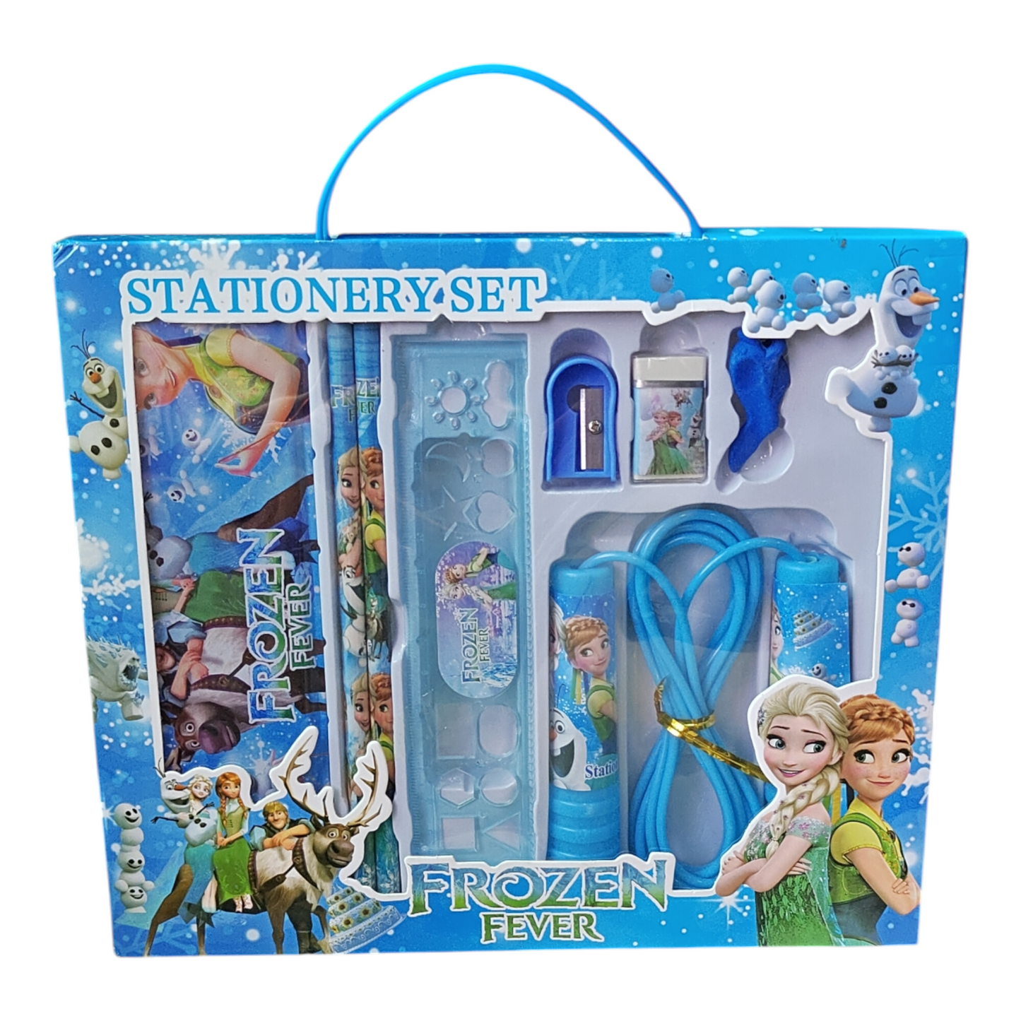 Kids stationery gift set with skipping rope